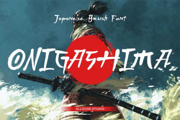 Onigashima Typeface: Bold Japanese Brush Display for Campaigns
